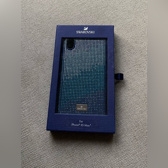 NEW Swarovski Crystalgram Smartphone Case with Bumper For iPhone XS Max In Blue - Picture 3 of 8